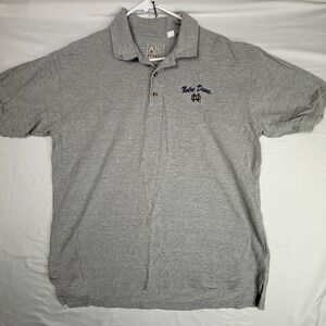 AS Sports Polo Shirt XL Gray Notre Dame Fighting Irish Embroidered Pique